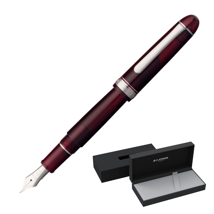 Platinum #3776 Century Burgundy Fountain Pen with Extra Thick Rhodium Pnb-18000Cr #71-5