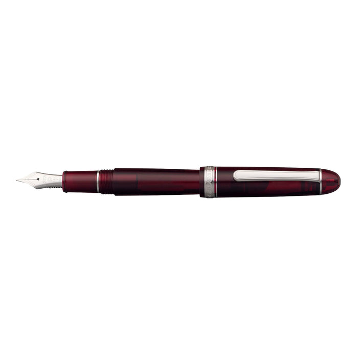 Platinum #3776 Century Fine Point Fountain Pen in Rhodium Burgundy Pnb-18000Cr #71-2