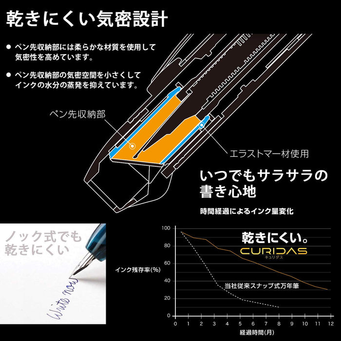 白金钢笔 Curidas Fine Point 深渊蓝色 PKN-7000#50-2