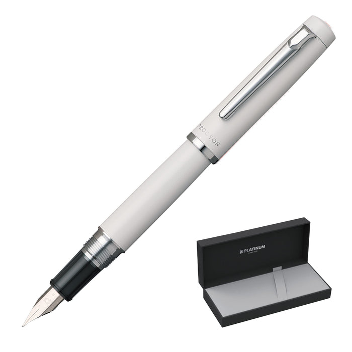 Platinum Procion #3 Medium Point Fountain Pen in Porcelain White