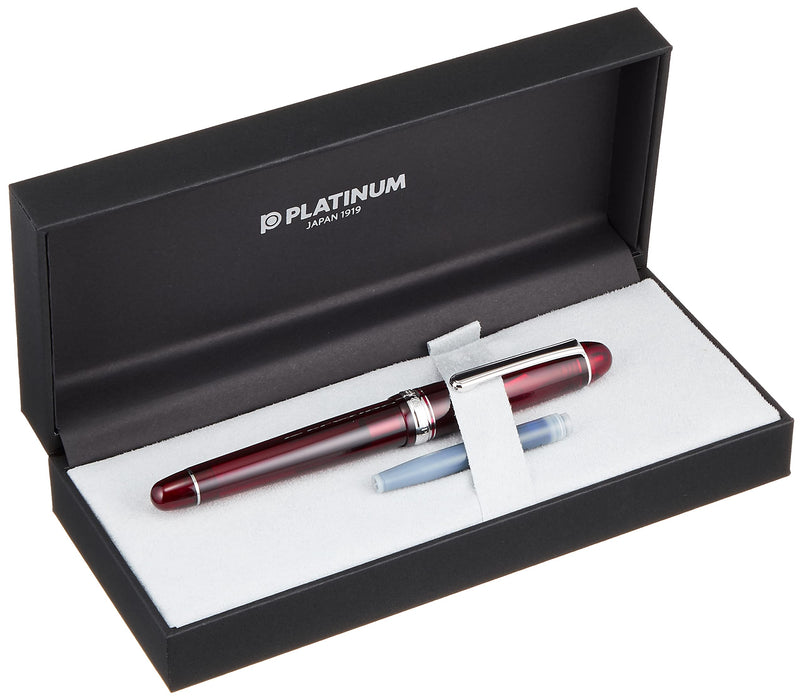 Platinum 3776 Century Burgundy Fountain Pen - SF Fine Soft Rhodium Finish Dual-Use