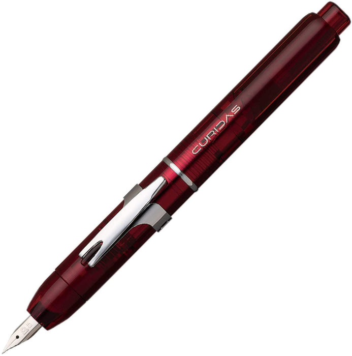 Platinum Curidas Retractable Grand Red Fountain Pen Fine Point Love Kanji Sticker 5.5x0.56 in