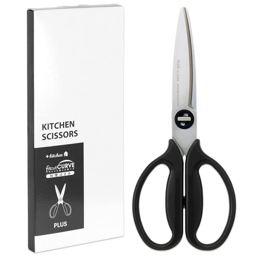 Plus Kitchen Scissors Black Dishwasher Safe Stress-Free Fit Cut Sharp 35-719-Kiichin - The #1 Place for Japanese Goods in Your Hand!