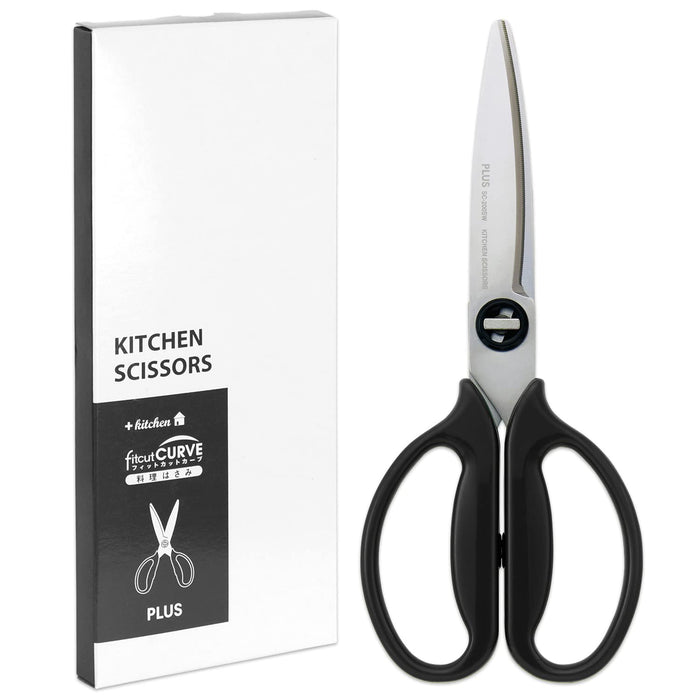 Plus Kitchen Scissors Black Dishwasher Safe Stress-Free Fit Cut Sharp 35-719-Kiichin - The #1 Place for Japanese Goods in Your Hand!