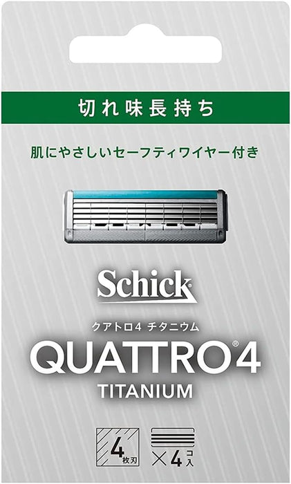 Schick Quattro Titanium 4-Blade Replacement Pack Made in Germany 4 Pieces