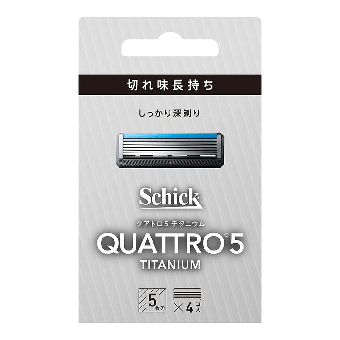 Schick Quattro 5 Titanium Replacement Blades 4 Pieces Made in Germany