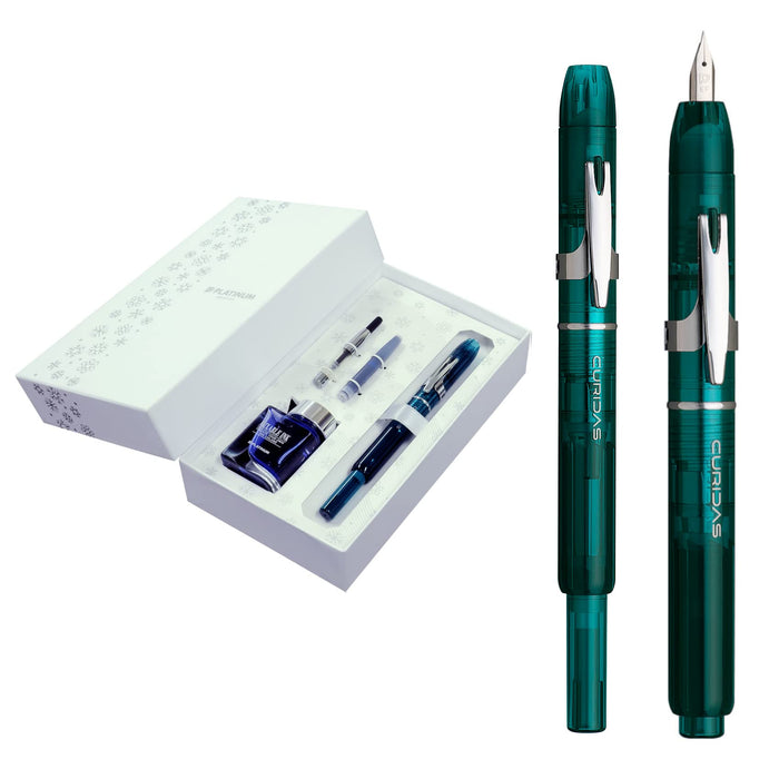 Platinum Fountain Pen Urban Green Medium Point Curidas Christmas Limited Edition with Case