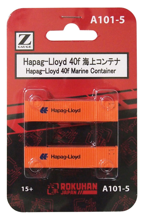 Rokuhan Z Gauge A101-5 Hapag-Lloyd 40F 2 件式海運貨櫃套裝