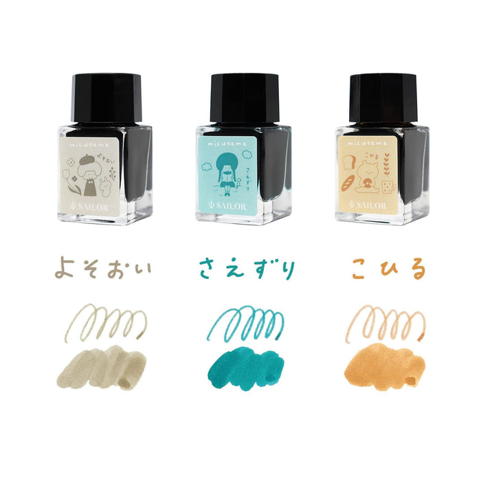 Sailor Fountain Pen 10x3 Color Set with 10ml Bottle Ink Mizutama Model 13-3600-001