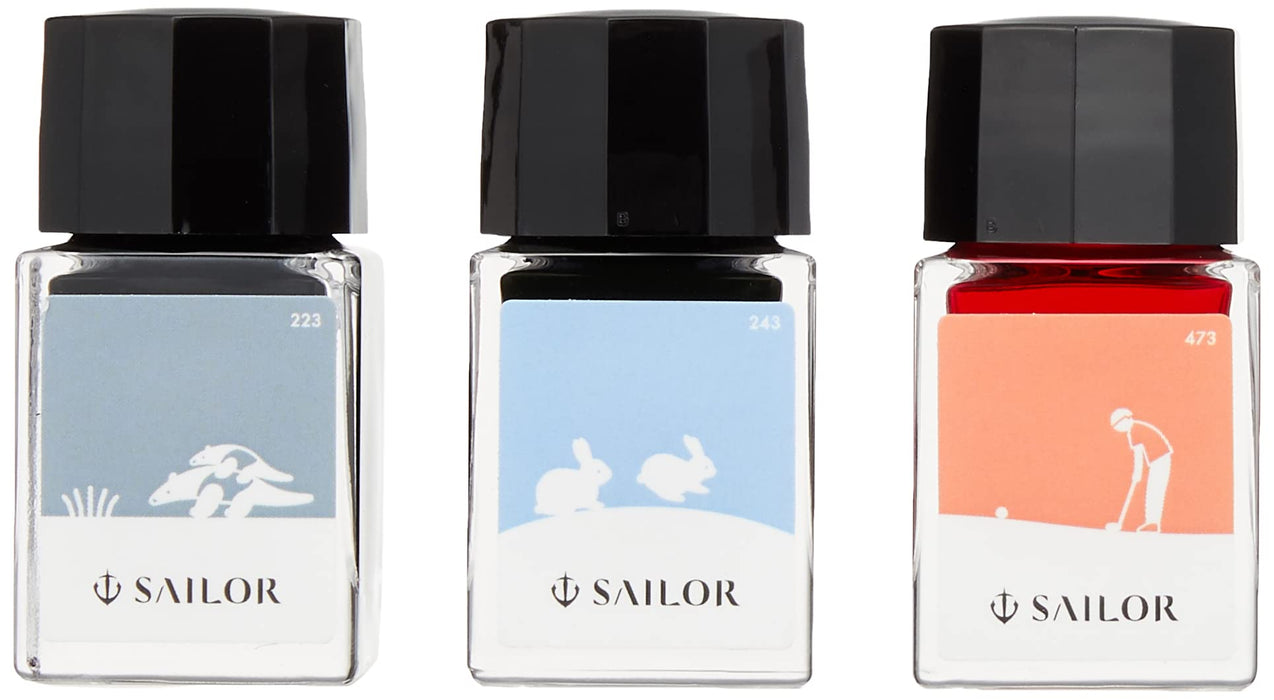 Sailor Fountain Pen Harappa Tenbaisuri 3 Color Set Bottle Ink 10mm - 13-2400-002-Kiichin - The #1 Place for Japanese Goods in Your Hand!