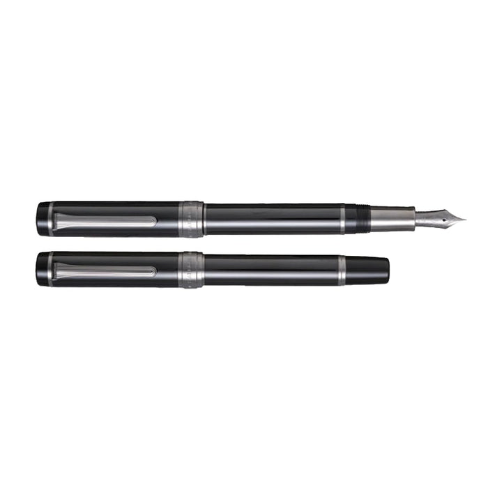 Sailor Black Stainless Steel Cylint Fountain Pen Medium Nib