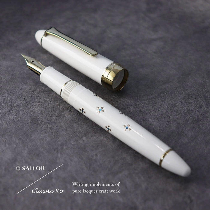 Sailor Fountain Pen Classic Ko Makie Bunbo Floret Dot Sv Fine Point 10-3547-210