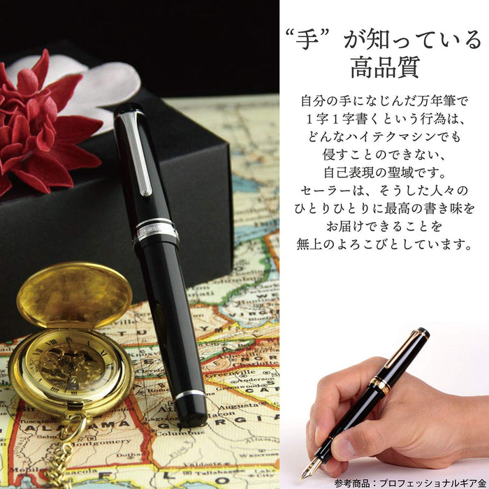 Sailor Professional Gear 银黑细头钢笔 11-2037-220