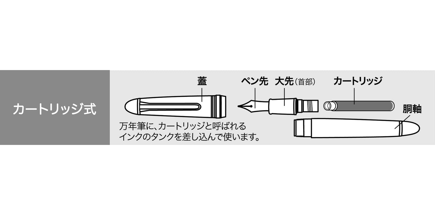 Sailor Professional Gear 细长黑色钢笔中号笔尖金色装饰 11-1221-420