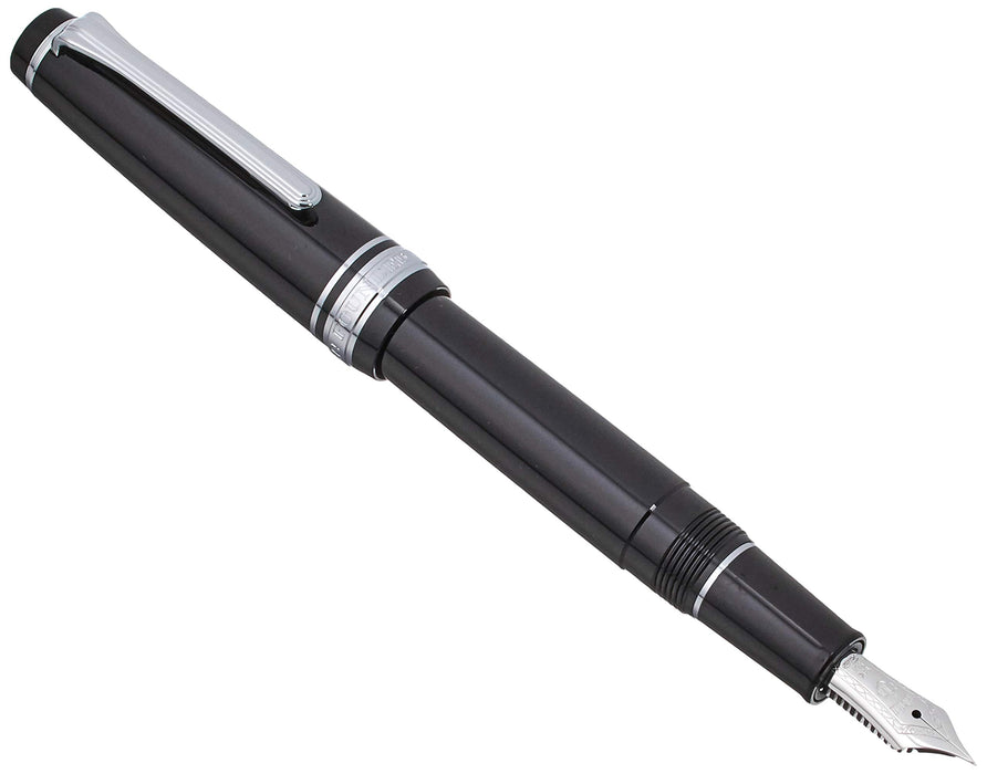 Sailor Professional Gear Slim Silver Black Fountain Pen Extra Fine 11-1222-120