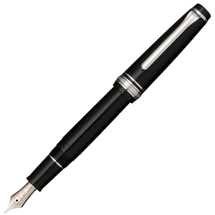 Sailor Professional Gear Slim Fine Point Fountain Pen Silver Black 11-1222-220