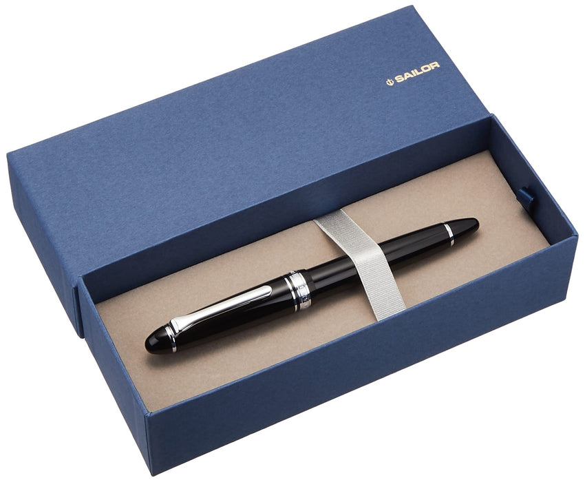 Sailor Fountain Pen - Medium Point Light Silver Trim Black Profit Series 11-1039-420