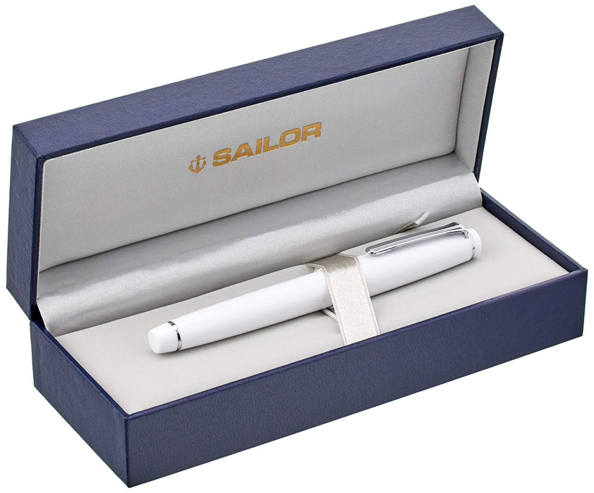 Sailor Professional Gear Slim Fountain Pen Bold Silver White 11-1222-610