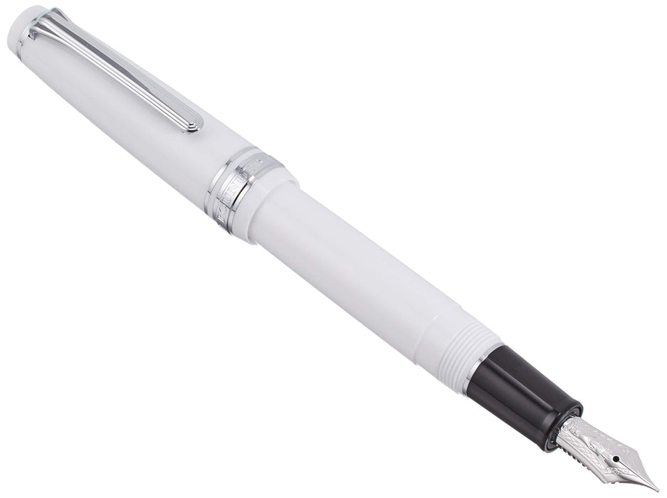 Sailor Professional Gear Slim Silver White Medium Fine Fountain Pen 11-1222-310