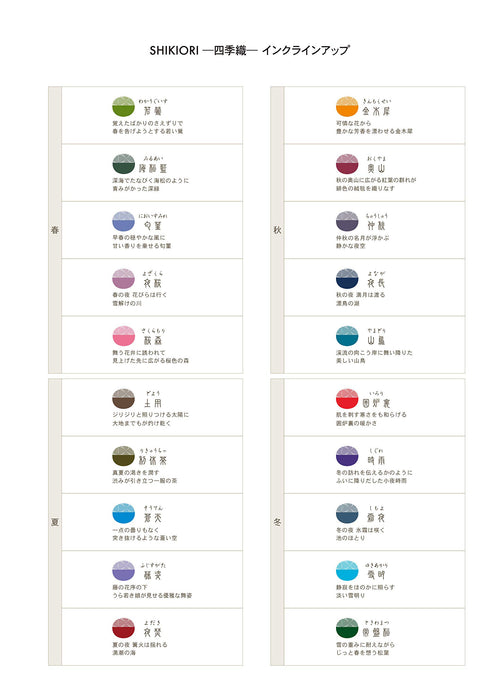 Sailor Fountain Pen Four Seasons Spring 5-Color Water-Based Set Model 25-5101-001-Kiichin - The #1 Place for Japanese Goods in Your Hand!