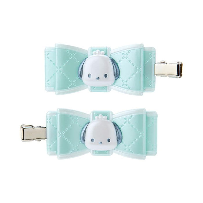 Sanrio Pochacco Bangs Clip Quilt Ribbon Hair Clip 2.5x5.5cm-Kiichin - The #1 Place for Japanese Goods in Your Hand!