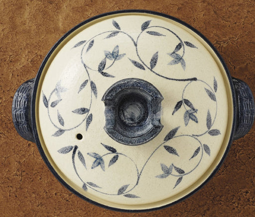 Santo Banko Deep Earthenware Pot No. 8: Cobalt Blue for 2-3 People-Kiichin - The #1 Place for Japanese Goods in Your Hand!