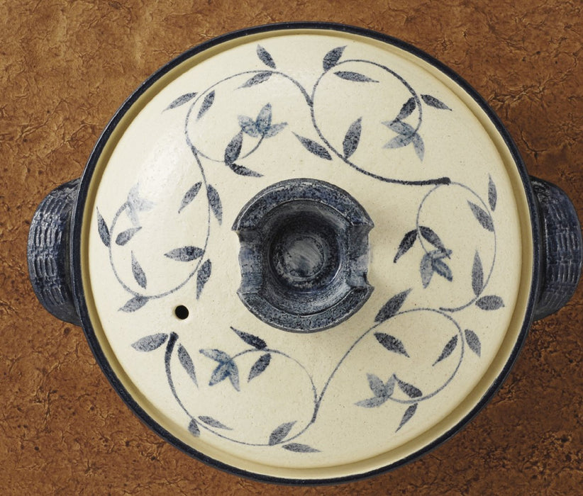 Santo Banko Deep Earthenware Pot No. 8: Cobalt Blue for 2-3 People-Kiichin - The #1 Place for Japanese Goods in Your Hand!