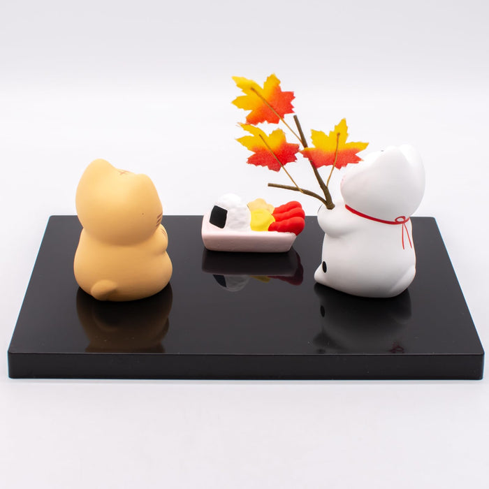 Santo Santo Banko Ware Maple Leaf Ornament - Japanese Autumn Room Decor