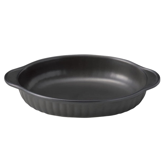Santo Banko Ware Black Oval Gratin Dish 21x13cm Oven-Safe Japan Made-Kiichin - The #1 Place for Japanese Goods in Your Hand!