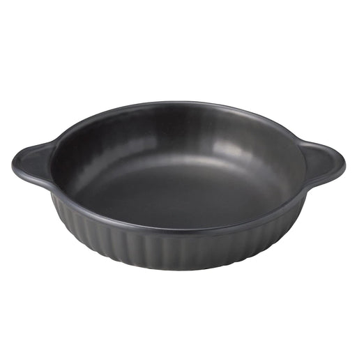Santo Banko Ware Black Round Gratin Dish Oven-Safe 21x17cm Japan Made-Kiichin - The #1 Place for Japanese Goods in Your Hand!