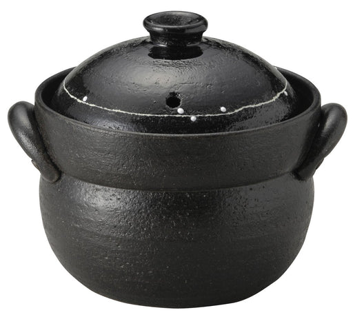 Santo Banko Ware Rice Cooker 2 Cups Black Glaze Model 13433-Kiichin - The #1 Place for Japanese Goods in Your Hand!