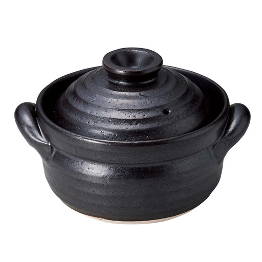 Santo 16cm Black Glaze Rice Porridge Pot Direct Heat Safe Made in Japan-Kiichin - The #1 Place for Japanese Goods in Your Hand!