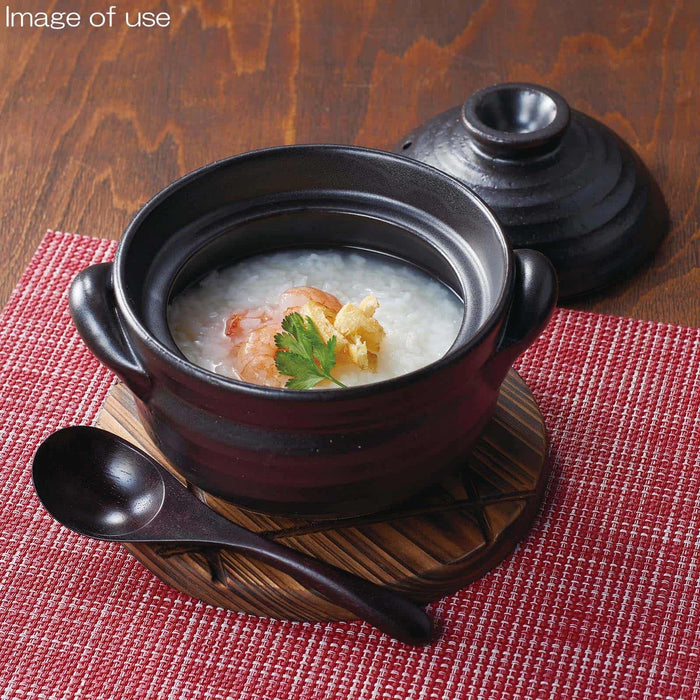Santo 16cm Black Glaze Rice Porridge Pot Direct Heat Safe Made in Japan-Kiichin - The #1 Place for Japanese Goods in Your Hand!