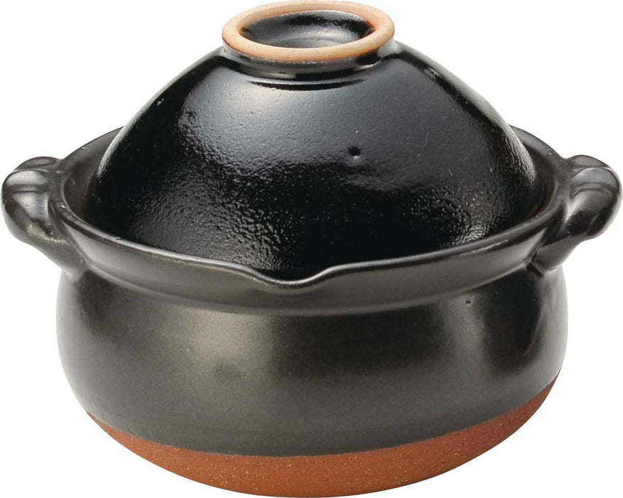 Santo Banko-Yaki Tenmoku Earthenware Pot 15559 with Rice Porridge Bowl-Kiichin - The #1 Place for Japanese Goods in Your Hand!