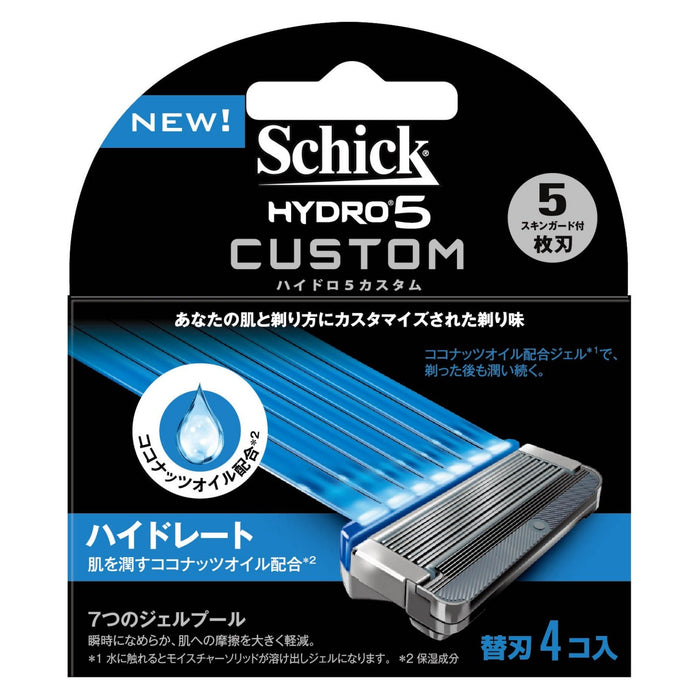 Schick Men's Razor - Hydro 5 Custom Hydrate 5-Blade Replacement Pack 4 Pieces