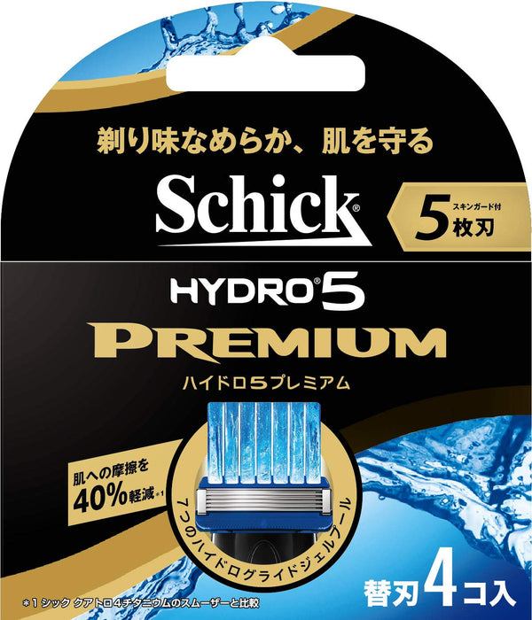 Schick Hydro 5 高級男士刮鬍刀，附 5 個刀片 - 4 件裝替換刀片