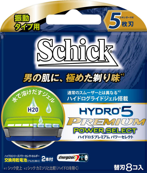 Schick Hydro 5 Men's Razor - AAA Batteries Included Premium 5 Blades 8 Replacement Pieces