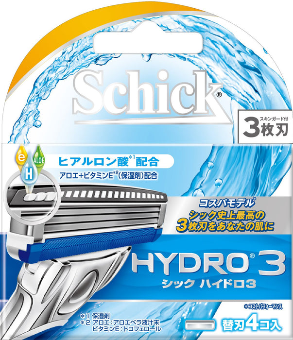 Schick Hydro 3 - 高级 4 件套替换刀片