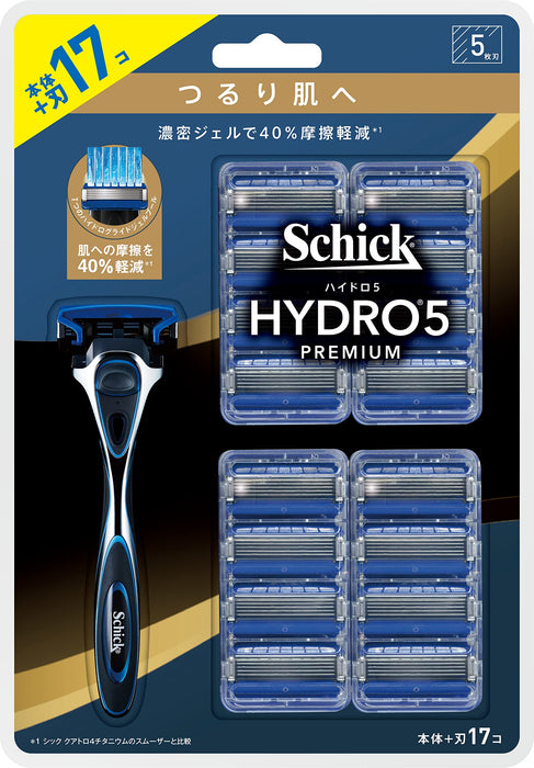 Schick Hydro 5 高级光滑皮肤俱乐部剃须包支架带刀片 + 16 个替换刀片