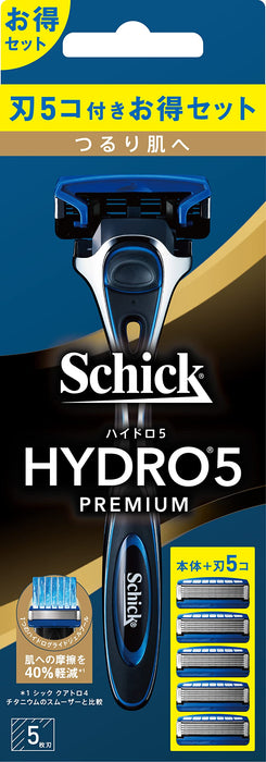 Schick Hydro 5 Premium Men's Black Shaving Razor Combo Pack with 4 Replacement Blades