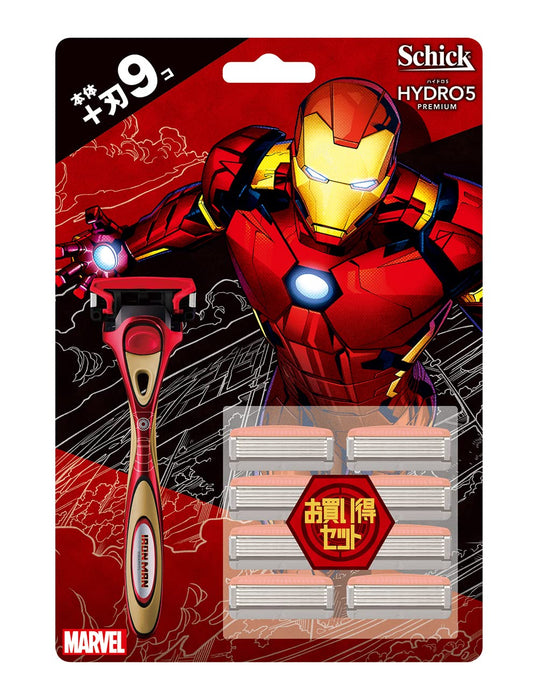 Schick Hydro 5 Iron Man Premium Marvel Collection Club Pack + 9 Blades Body