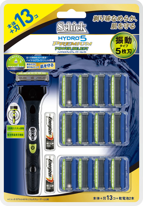 Schick Hydro 5 Power Select Razor Club Pack with Holder and 12 Replacement Blades