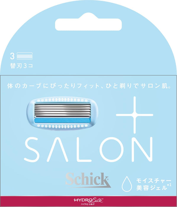 Schick Hydrosilk Salon Plus Women's White Razor with 3 Replacement Blades