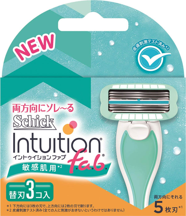 Schick Intuition Fab Women's Replacement Blades for Sensitive Skin 3 Pieces