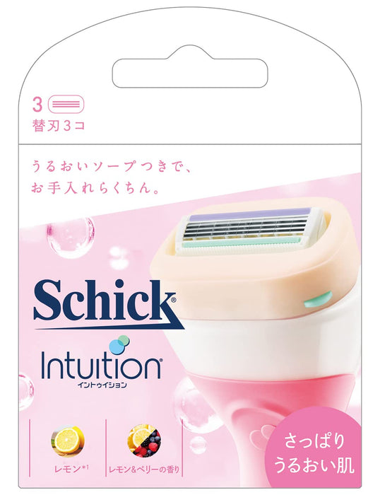 Schick Intuition 替換刀片 3 件組保濕刮鬍刀套裝