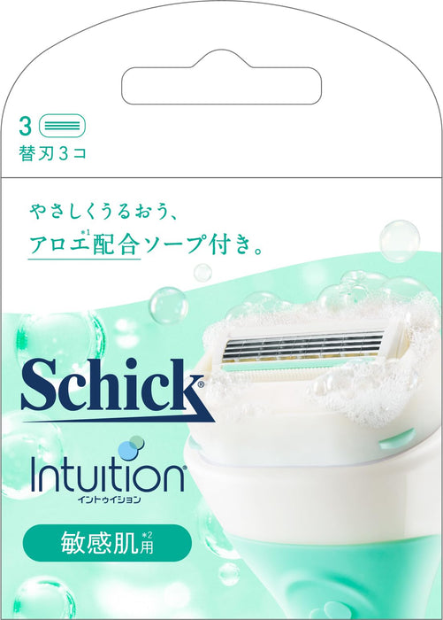 Schick Intuition 敏感肌膚女士刮鬍刀替換刀片 3 片