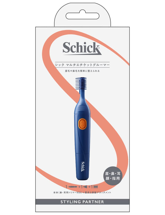 Schick Multi Etiquette Groomer in Navy - 1 Piece Versatile Grooming Kit