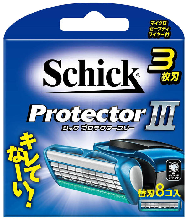 Schick Protector Three - 8-Piece Replacement Razor Blades Set