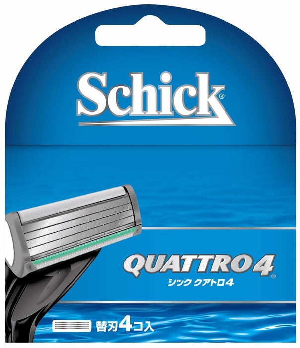 Schick Quattro 4-Blade Shaving Razor Replacement Blades 4 Pack