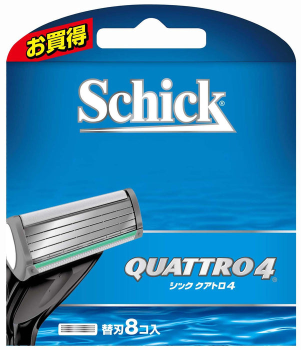 Schick Quattro 4-Blade Replacement Blades Pack of 8 by Schick